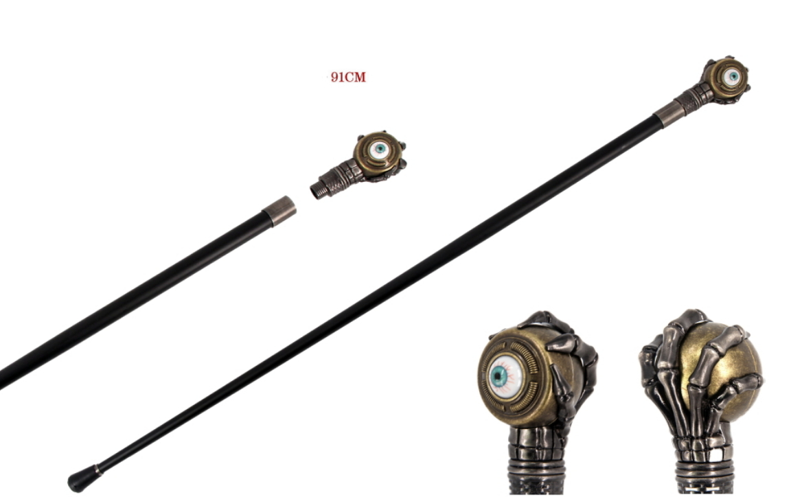 bastone da passeggio sgaurdo occhio verde