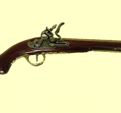 replica pistola antica canna corta oro