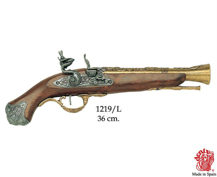 replica pistola antica inglese dorata