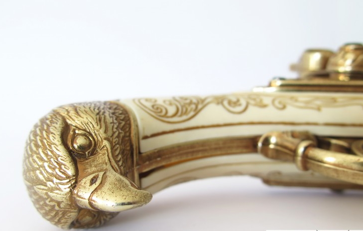 pistola antica 2 canne replica francese xviii sec pistola antica 2 canne replica francese xviii sec