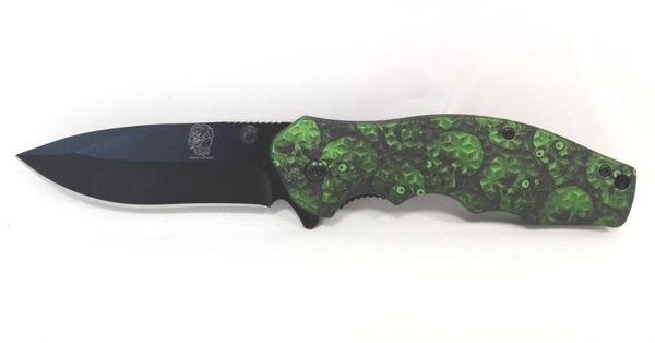 coltello serramanico teschi verdi