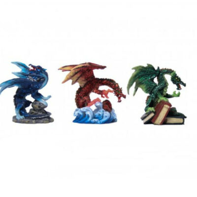 drago colorato 10 cm - set completo di 3 draghi assortiti