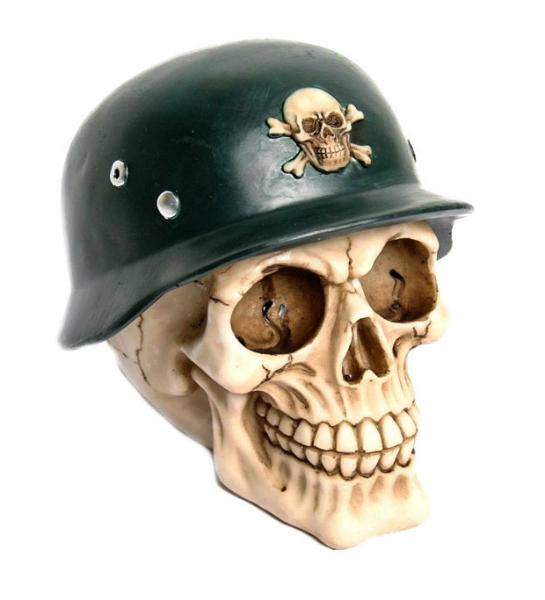 teschio elmetto verde militare