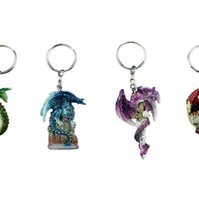 drago colorato porta chiavi - set 12 pezzi