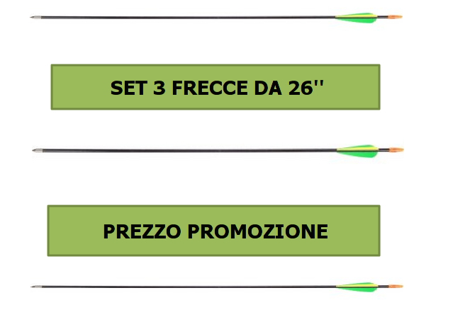 frecce blackbird da 26'' in fibbra 3 pezzi