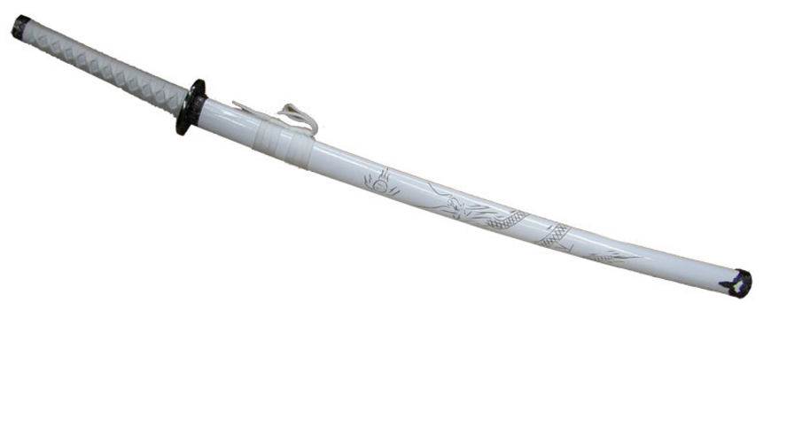 katana white con drago intarsiato