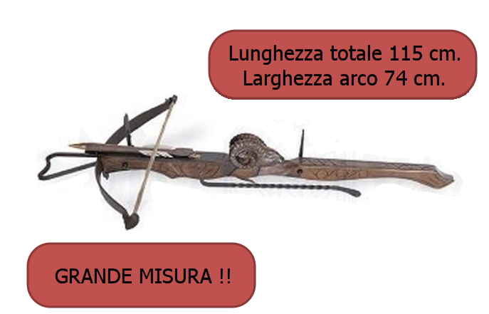 balestra da assedio in legno con testa d'ariete