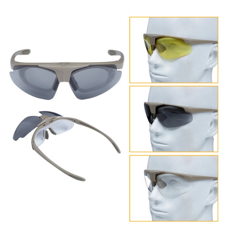 royal occhiali con 3 lenti tan