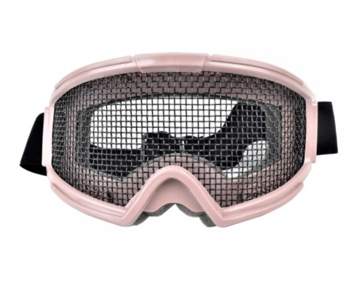 maschera con rete metallica tan