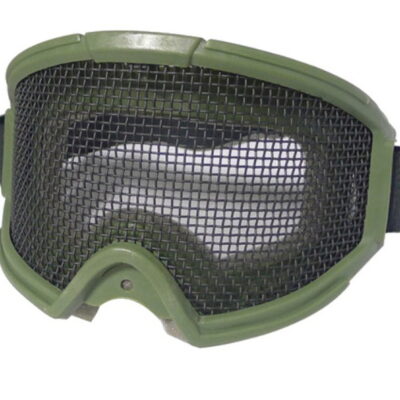 maschera con rete metallica verde