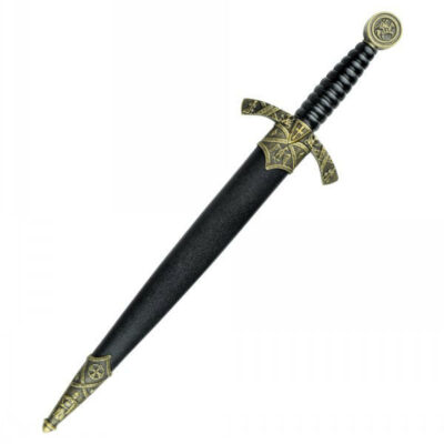 pugnale medievale dettagli oro