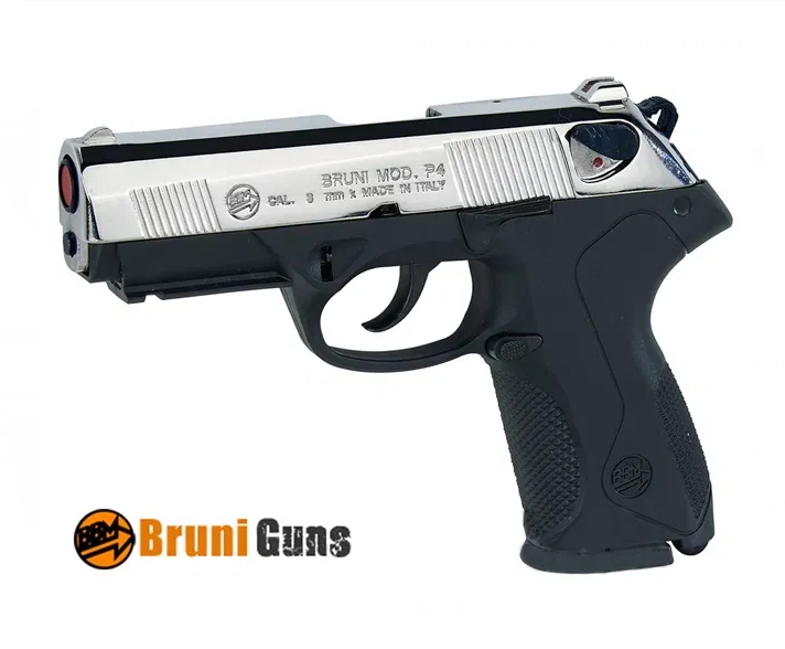 pistola replica berretta p4 9mm a salve nichel