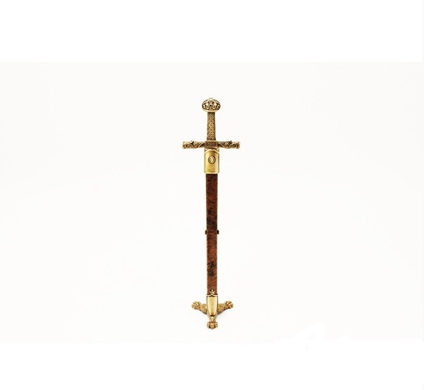 tagliacarta spada medievale con espositore