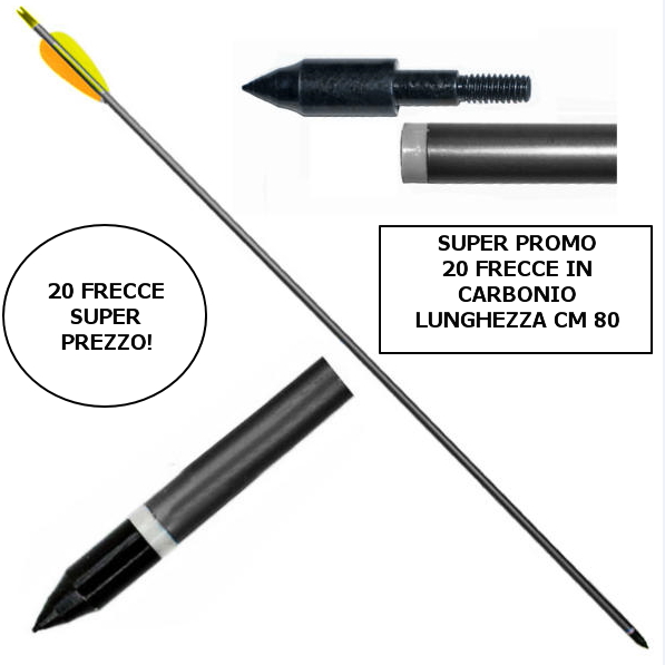 20 freccia in carbonio 30'',80cm-super promozione!