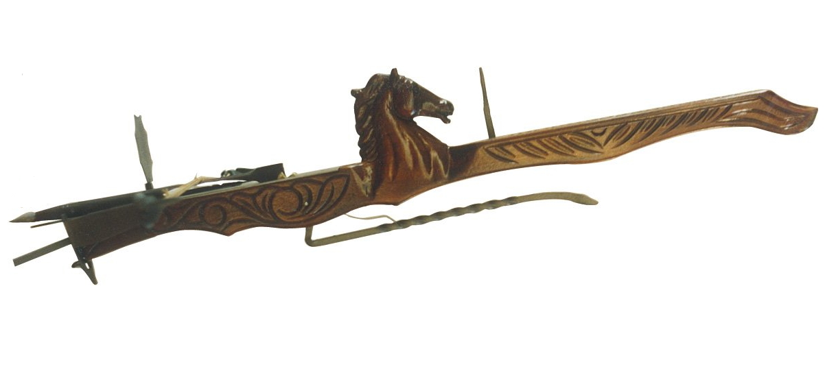 balestra in legno con cavallo 100cm
