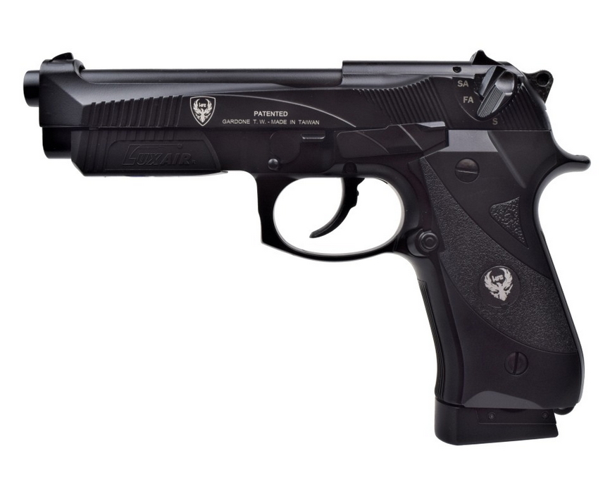 pistola a co2 scarrellante full-auto nera