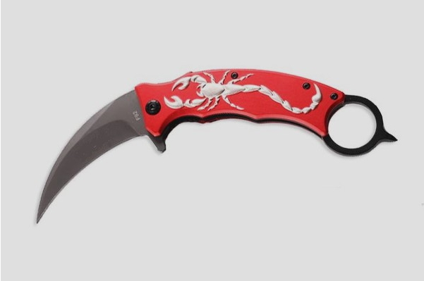 coltello karambit skorpion red