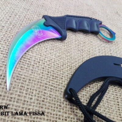 coltello karambit lama fissa rainbow