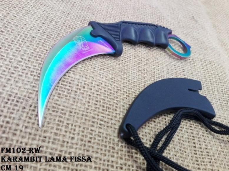 coltello karambit lama fissa rainbow