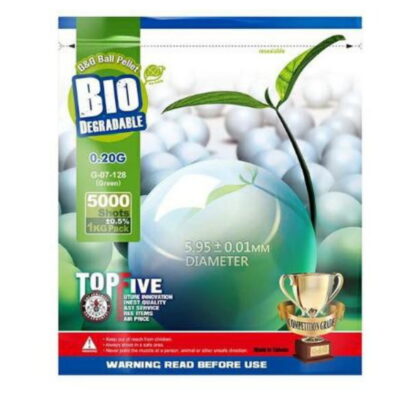 5 confezioni di pallini bio 0,20 grammi verdi – 25000 pallini