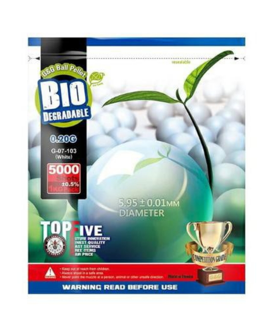 5 confezioni di pallini bio 0,20 grammi - 25000 pallini