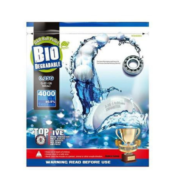 5 confezioni di pallini bio 0,25 grammi – 20000 pallini