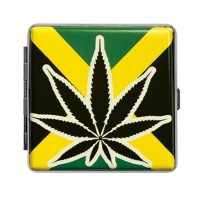 porta sigarette in metallo + pvc stiker maria