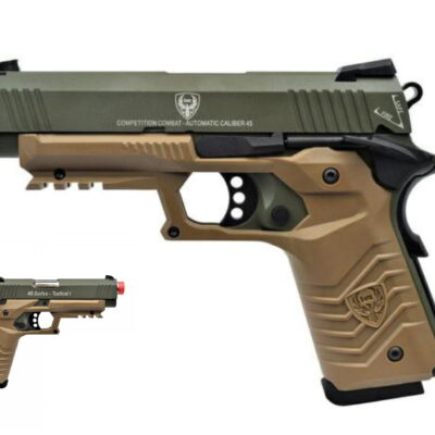 pistola a gas tactical 1911 scarellante green/tan