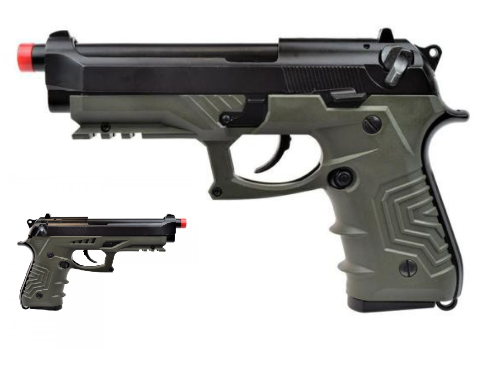 pistola a gas hg-173 verde scarrellante