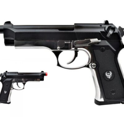 pistola a gas hg-194 argento/nera