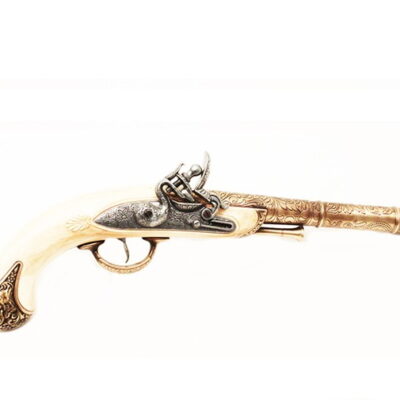 replica pistola antica secolo xviii oro