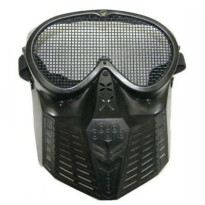 maschera con rete metallica nera soft air