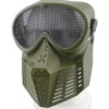 maschera con rete metallica verde soft air