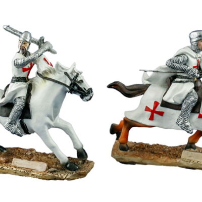 medievali crociati 2 pezzi a cavallo