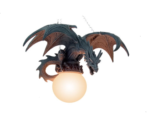 drago lampadario in resina