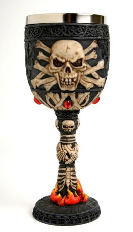 teschio calice fiamme