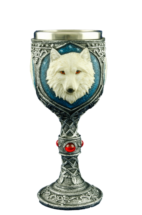 calice con lupo bianco