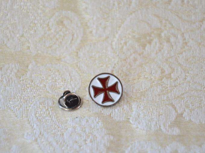 spilla templare croce rossa