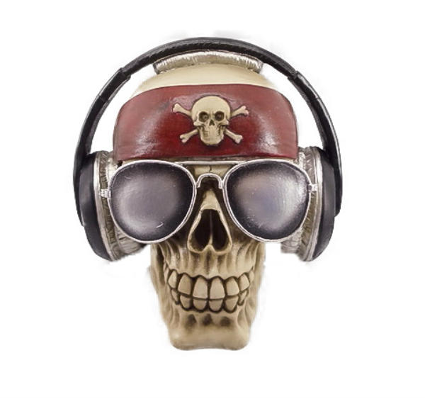 teschio con cuffie