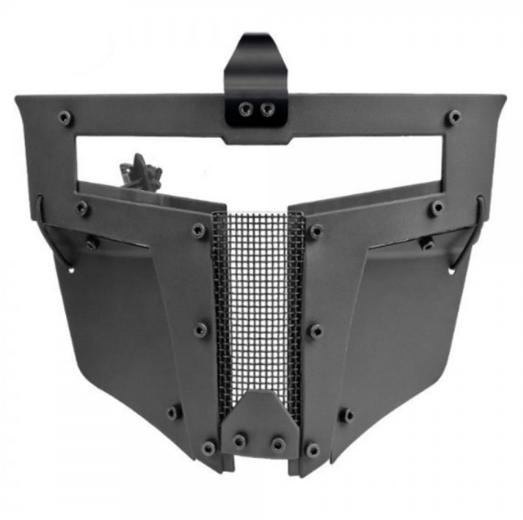 maschera in colore nero iron warrior