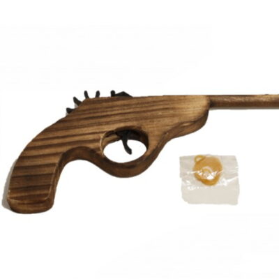 pistola giocattolo spara elastici in legno
