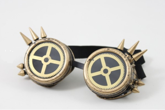 occhiale steampunk lente reticolo - oro