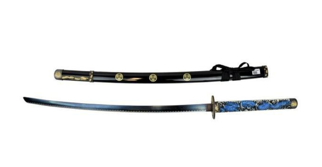 katana dragon blue blade