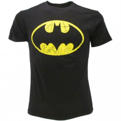 batman logo vintage t-shirt blk