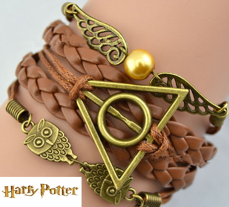 harry potter braccialetto 3 in 1 brown