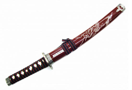 katana tanto rosso intarsiato