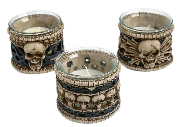 portacandela teschio