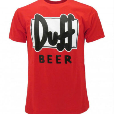 duff beer t-shirt blk red