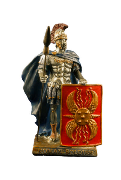 soldato romano mantello blu 16 cm.