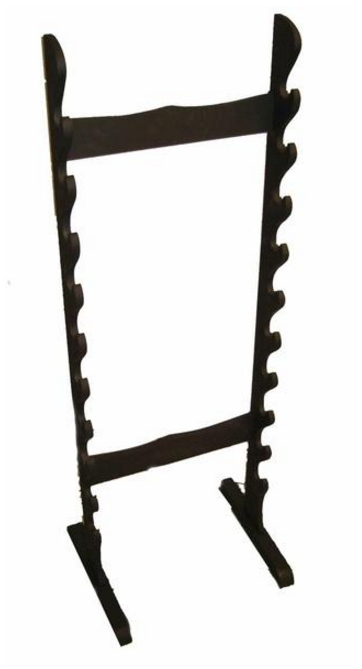 espositore in legno per 10 katana